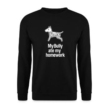 Drôle anglais Bull Terrier chien Bully Enfant Chien - Sweat-shirt Unisexe - noir - Devant - Alina (178cm) & Michal (187cm)