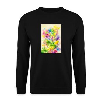 Flower Art - Unisex Sweatshirt - black - Front - Alina (178cm) & Michal (187cm)
