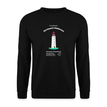 Leuchtturm Dornbusch, Insel Hiddensee, Ostseeküste - Unisex Pullover - Schwarz - Vorne - Alina (178cm) & Michal (187cm)
