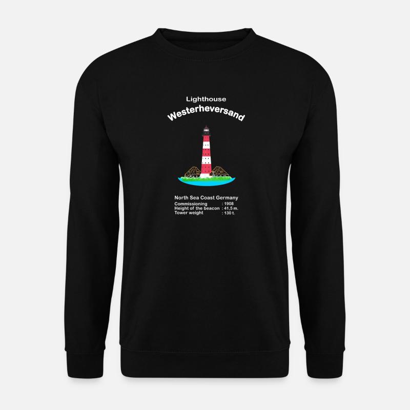 Leuchtturm Westerheversand, Nordsee, Deutschland - Unisex Pullover - Schwarz