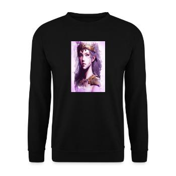 Walküre Amazone Kriegerin Fine Art Poster - Unisex Pullover - Schwarz - Vorne - Alina (178cm) & Michal (187cm)