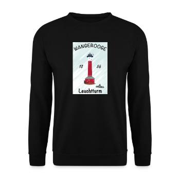 Wangerooge, Alter Leuchtturm, Nordsee, Poster - Unisex Pullover - Schwarz - Vorne - Alina (178cm) & Michal (187cm)