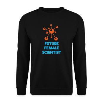 Zukünftige Wissenschaftlerin - Unisex Pullover - Schwarz - Vorne - Alina (178cm) & Michal (187cm)