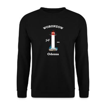 Leuchtturm Woronzow, Golf von Odessa, Ukraine - Unisex Pullover - Schwarz - Vorne - Alina (178cm) & Michal (187cm)