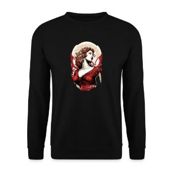 Red Winged Goddess Aphrodite - Unisex Sweatshirt - black - Front - Alina (178cm) & Michal (187cm)