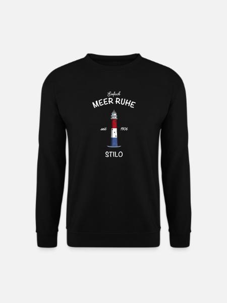 Leuchtturm Stilo, Pommern, Ostsee, Meer Ruhe - Unisex Pullover - Schwarz