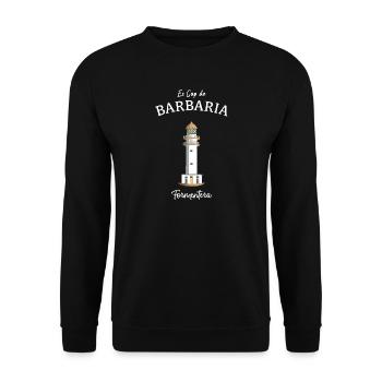 Formentera, Kultiger Leuchtturm Cap de Barbaria, - Unisex Pullover - Schwarz - Vorne - Alina (178cm) & Michal (187cm)