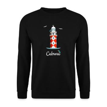 Balearic Islands Cabrera Island, drawing of the lighthouse - Unisex Sweatshirt - black - Front - Alina (178cm) & Michal (187cm)