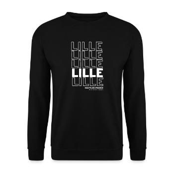 Lille lettering pattern HautsdeFrance - Unisex Sweatshirt - black - Front - Alina (178cm) & Michal (187cm)