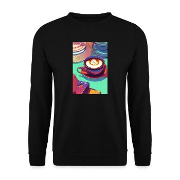 Coffee, coffee beans - Unisex Sweatshirt - black - Front - Alina (178cm) & Michal (187cm)
