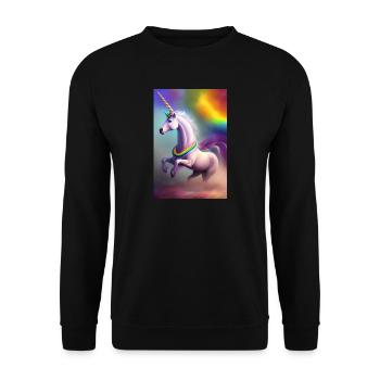 Unicorn - Unisex Sweatshirt - black - Front - Alina (178cm) & Michal (187cm)