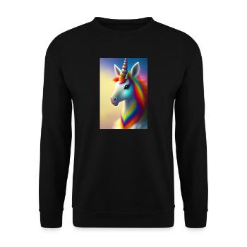 Unicorn - Unisex Sweatshirt - black - Front - Alina (178cm) & Michal (187cm)