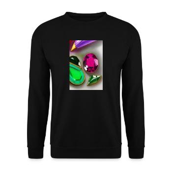 Colorful gemstones - Unisex Sweatshirt - black - Front - Alina (178cm) & Michal (187cm)