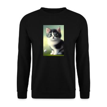 Baby Cat - Unisex Sweatshirt - black - Front - Alina (178cm) & Michal (187cm)