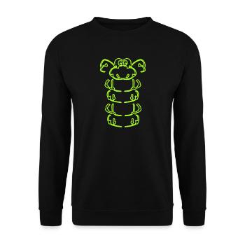 Caterpillar in green - Unisex Sweatshirt - black - Front - Alina (178cm) & Michal (187cm)