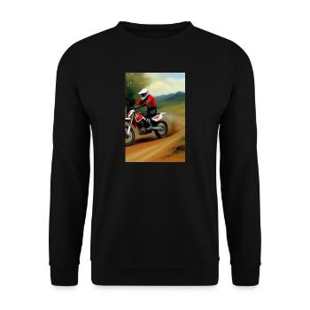 Motocross Riding - Unisex Sweatshirt - black - Front - Alina (178cm) & Michal (187cm)