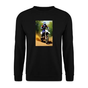 Motocross Riding - Unisex Sweatshirt - black - Front - Alina (178cm) & Michal (187cm)