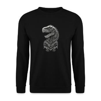 Portrait of a T-Rex Dinosaur - Unisex Sweatshirt - black - Front - Alina (178cm) & Michal (187cm)