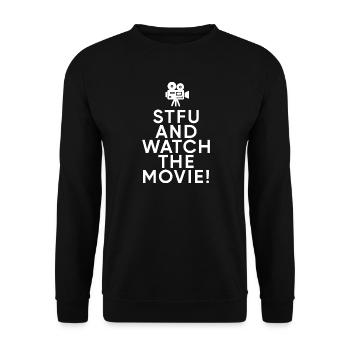 Camera Movies Statement Dvd Evening Movie Watch - Unisex Sweatshirt - black - Front - Alina (178cm) & Michal (187cm)