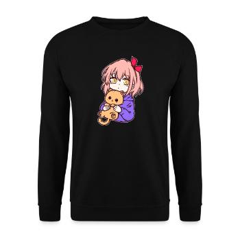 Anime Girl Manga Cartoon Comic Mangastyle - Unisex Sweatshirt - black - Front - Alina (178cm) & Michal (187cm)