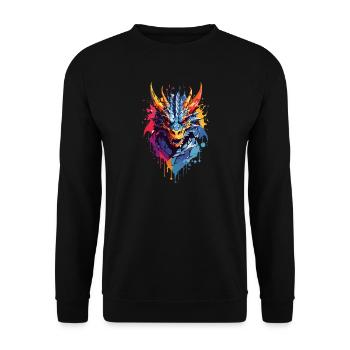 Cool Dragon - Unisex Sweatshirt - black - Front - Alina (178cm) & Michal (187cm)