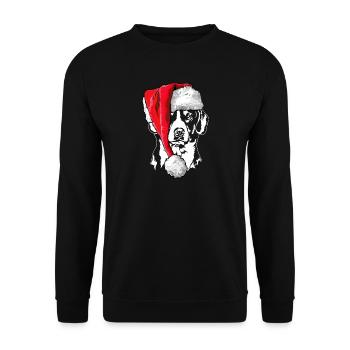 Santa Entlebucher Chien de montagne Signes de Noël - Sweat-shirt Unisexe - noir - Devant - Alina (178cm) & Michal (187cm)