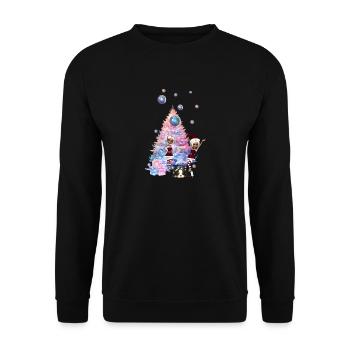 Cute Elves Celebrate the Christmas Season - Unisex Sweatshirt - black - Front - Alina (178cm) & Michal (187cm)
