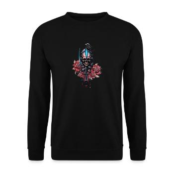 The Dark and Mysterious World of the Gothic Skull - Unisex Sweatshirt - black - Front - Alina (178cm) & Michal (187cm)