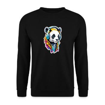 Panda - Unisex Sweatshirt - black - Front - Alina (178cm) & Michal (187cm)