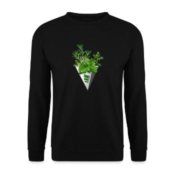 Take Away Herbs - funny print for foodies - Unisex Sweatshirt - black - Front - Alina (178cm) & Michal (187cm)