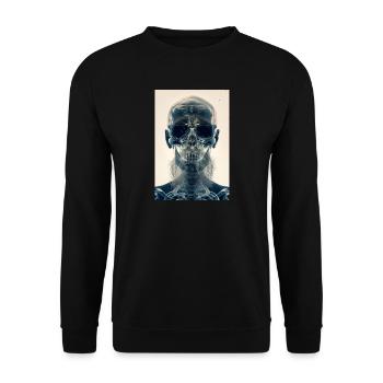 x-ray hipster skull - Unisex Sweatshirt - black - Front - Alina (178cm) & Michal (187cm)