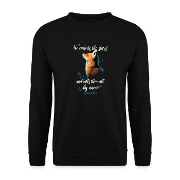 Bible Verse Christian Religious Motif - Unisex Sweatshirt - black - Front - Alina (178cm) & Michal (187cm)