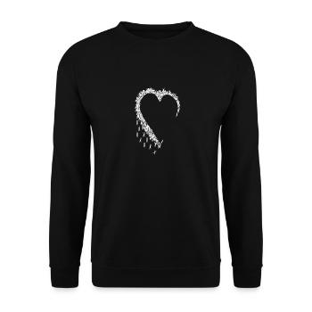 Cœur de ciseaux couture - Sweat-shirt Unisexe - noir - Devant - Alina (178cm) & Michal (187cm)