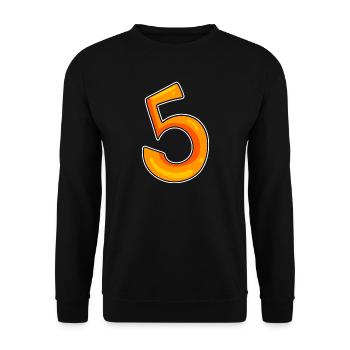 Zahl 5 Nummer - Unisex Pullover - Schwarz - Vorne - Alina (178cm) & Michal (187cm)