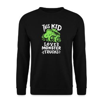 Monstertrucks für Kinder - Unisex Pullover - Schwarz - Vorne - Alina (178cm) & Michal (187cm)