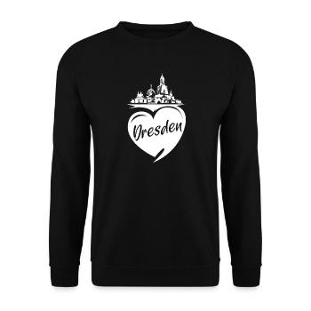 Dresden Love Frauenkirche Heart City Symbol Logo - Unisex Sweatshirt - black - Front - Alina (178cm) & Michal (187cm)