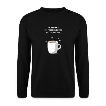 Coffee boost - Unisex Sweatshirt - black - Front - Alina (178cm) & Michal (187cm)
