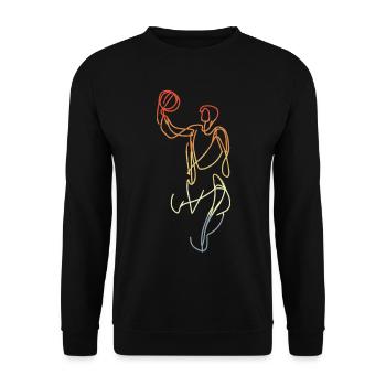 Basketball Vintage Look - Unisex Pullover - Schwarz - Vorne - Alina (178cm) & Michal (187cm)
