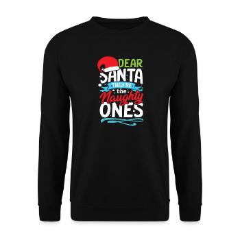Dear santa they re the naughty ones - Unisex Pullover - Schwarz - Vorne - Alina (178cm) & Michal (187cm)
