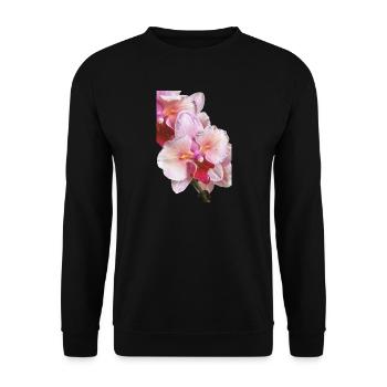 Phalaenopsis Cygne Fard à joues Fleur d’orchidée pélorique - Sweat-shirt Unisexe - noir - Devant - Alina (178cm) & Michal (187cm)