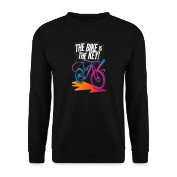 Vibrant Bicycle Enthusiasm Design - Unisex Sweatshirt - black - Front - Alina (178cm) & Michal (187cm)