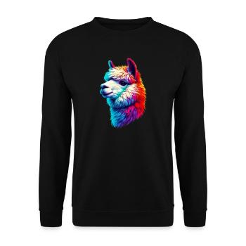 Alpaca - Unisex Sweatshirt - black - Front - Alina (178cm) & Michal (187cm)