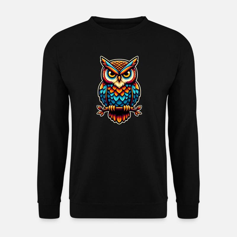Eule - Unisex Pullover - Schwarz