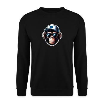 Affe Brille Cap - Unisex Pullover - Schwarz - Vorne - Alina (178cm) & Michal (187cm)