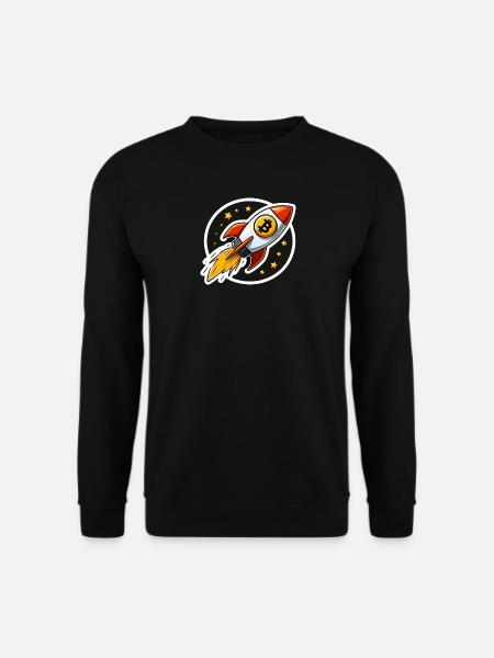 Bitcoin Rakete hebt ab zu den Sternen - Unisex Pullover - Schwarz