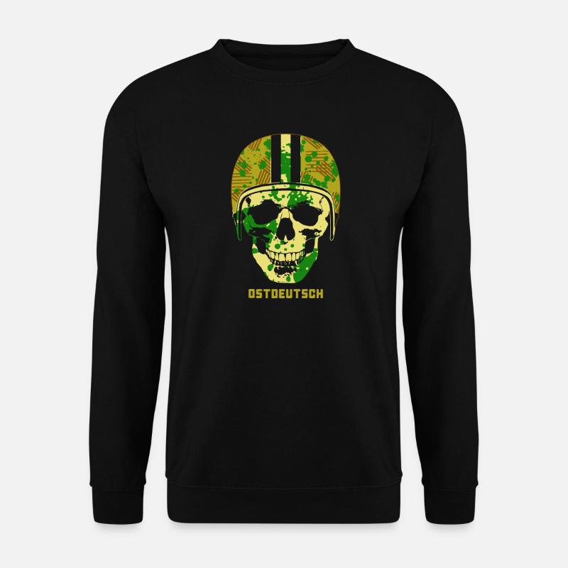 EAST GERMAN CAMO SKULL with moped helmet - Unisex Sweatshirt - black