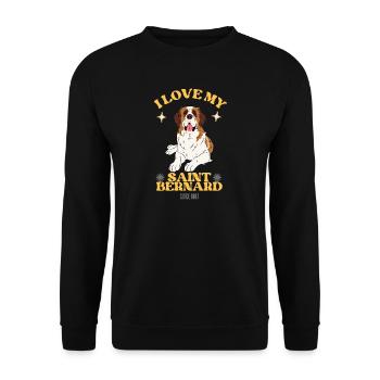 Saint-Bernard énorme chien géant race chien couché - Sweat-shirt Unisexe - noir - Devant - Alina (178cm) & Michal (187cm)