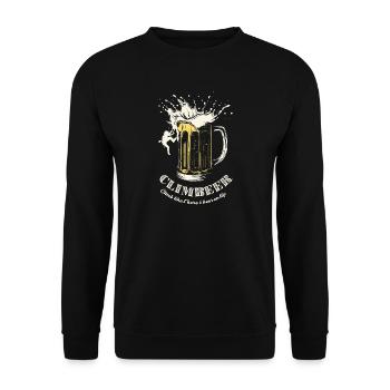Chope de bière ClimbBeer - Sweat-shirt Unisexe - noir - Devant - Alina (178cm) & Michal (187cm)