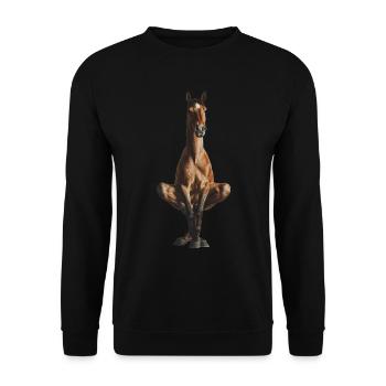 Pferd - Unisex Pullover - Schwarz - Vorne - Alina (178cm) & Michal (187cm)