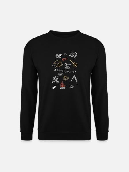Camping Adventure Outline Design - Unisex Sweatshirt - black